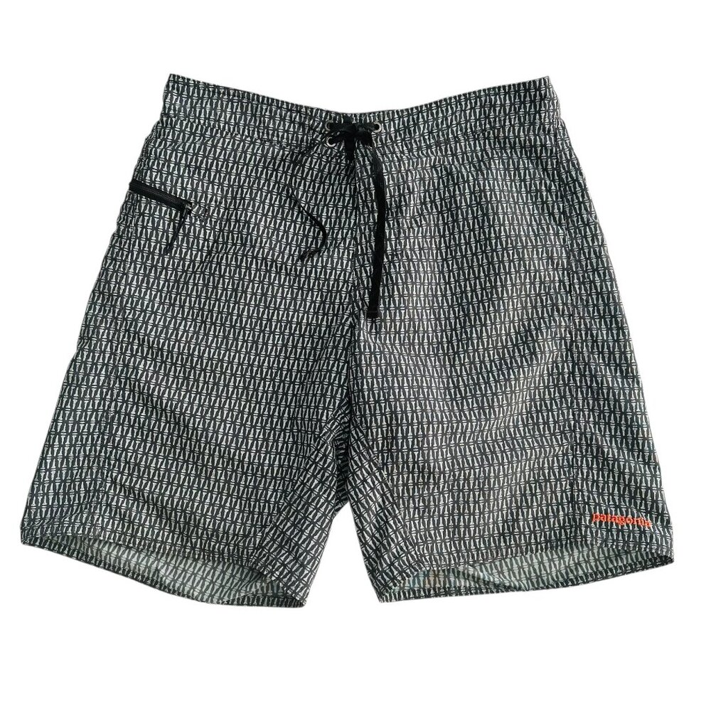 Patagonia Men's Size 32 Black Gray Board Swim Shorts 9.5 in Inseam